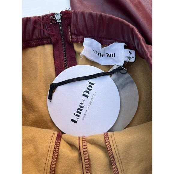 Line & Dot Women's Red Vegan Leather Juniper Lace up Corset Leggings Size S - Picture 6 of 15